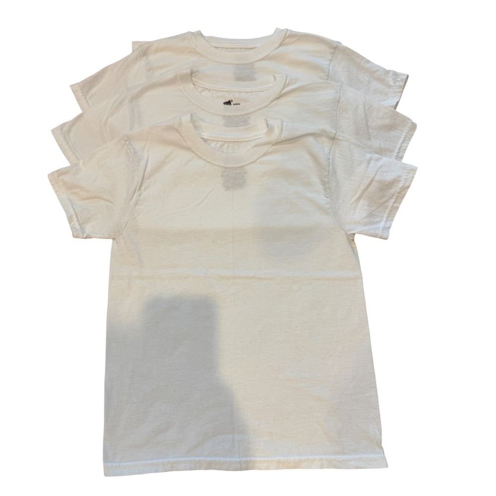 Bundle of 3 Tees - Hanes Kids Short Sleeve Tees Size M White Basics Crafting